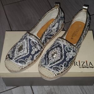 Women's Blue and Silver Espadrilles